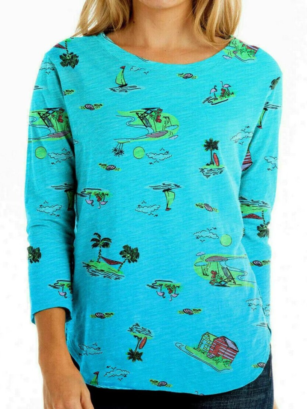 FRESH PRODUCE Catalina Tunic Beachy Keen Bluefin Top hi-lo hem